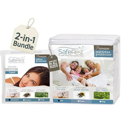 Full Premium Mattress Protector & 2 Pillow Protectors, view 2